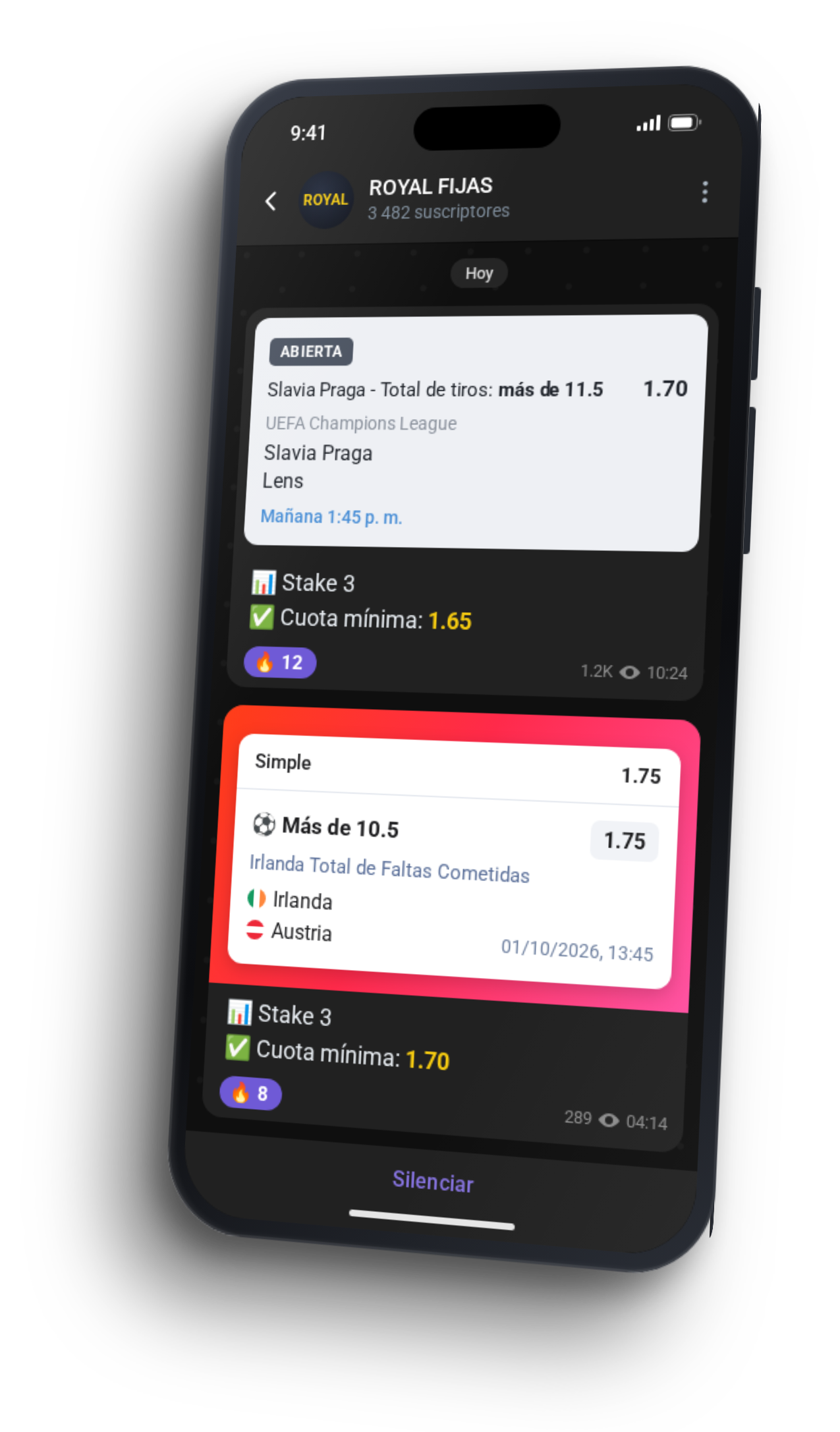 Canal de Telegram de Royal Fijas con apuestas gratis